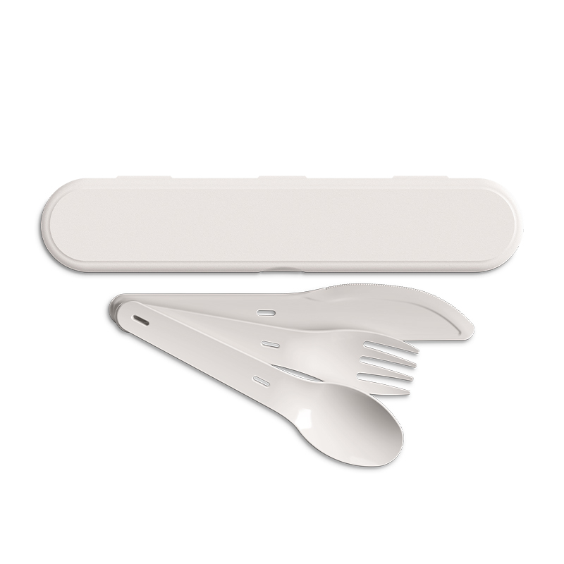 Set de couverts réutilisable personnalisable fabriqué France Beige clair